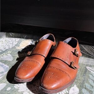 Cole Haan Brown Double Monk Strap Oxfords
